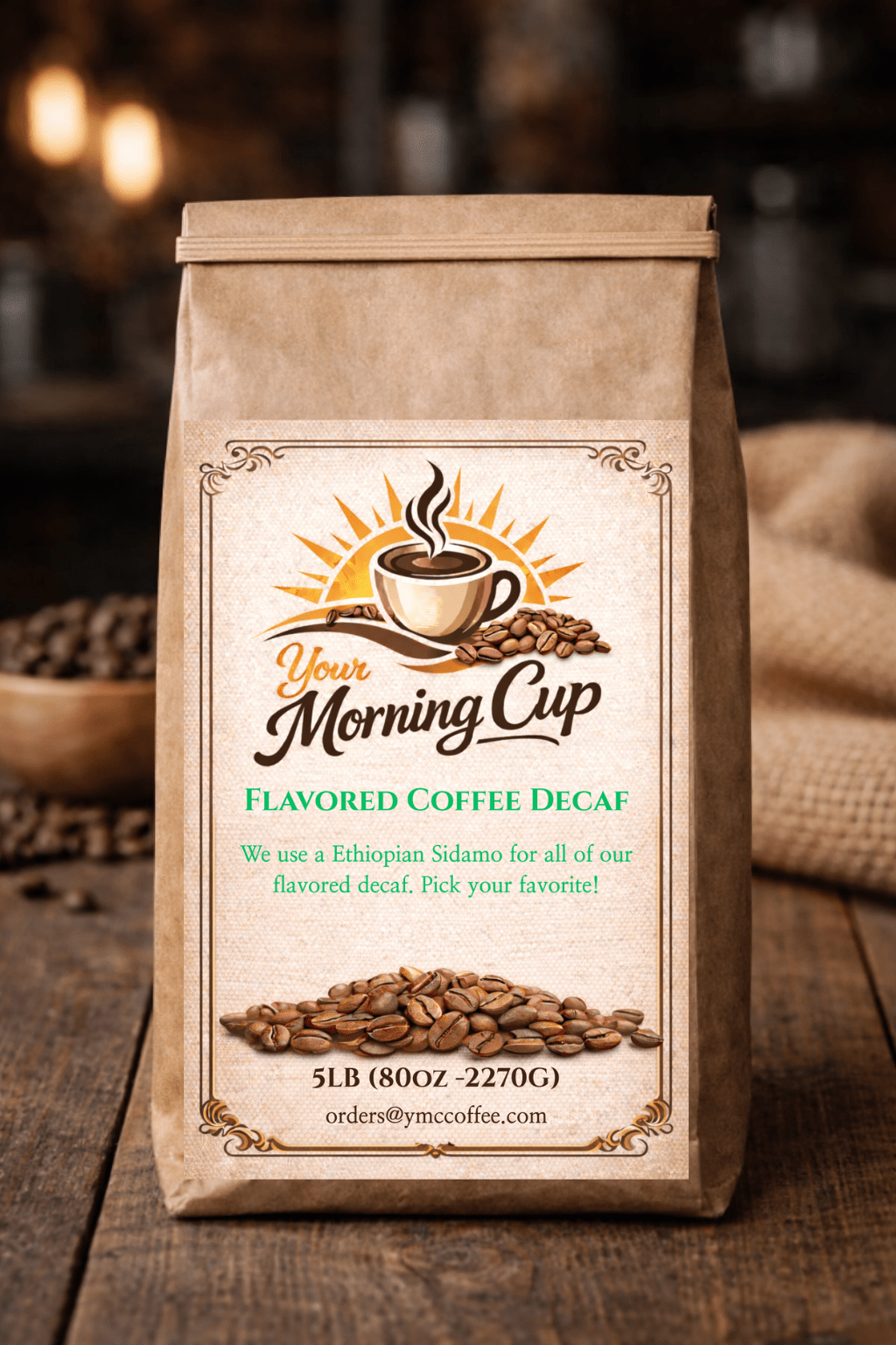 Flavored Coffee Decaf 5lb Bag - Choose your favorite! - Your Morning Cup Coffee